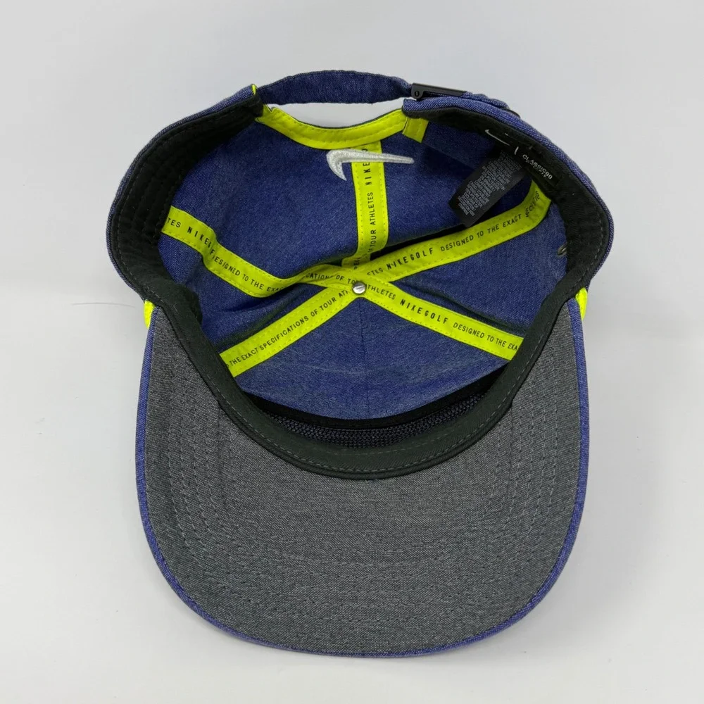 Nike Golf Classic99 Dri-FIT Blue Lime Green Rope Hat Mens CN9487-455 Adjustable